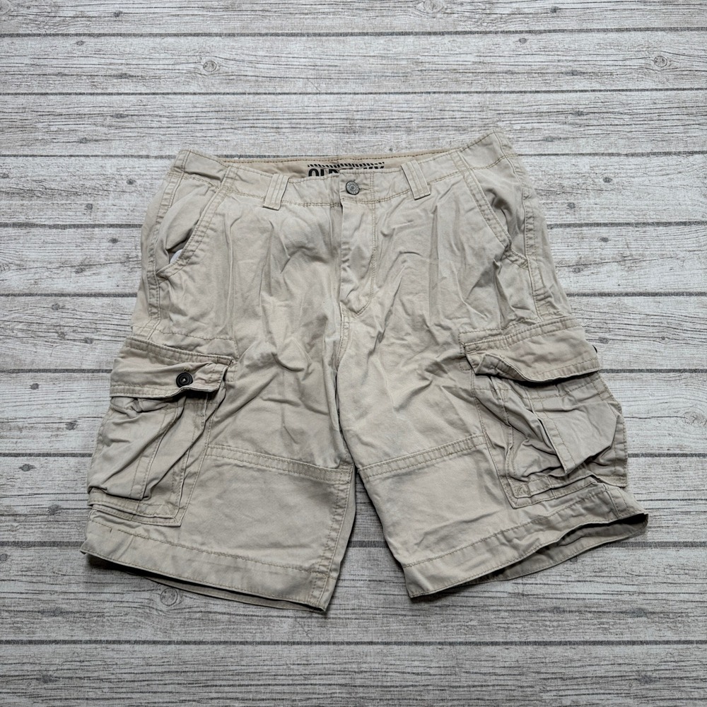 Old Navy Cargo Shorts Men's 34 Khaki Cotton Relaxed Fit Hunting Utility Outdoor